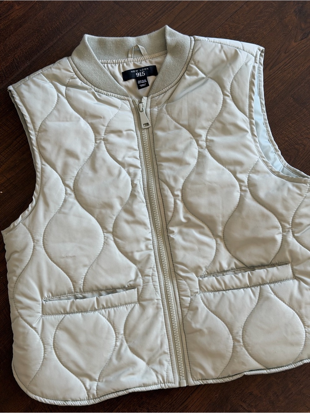 New Look Quilted Ivory Zip-Up Vest